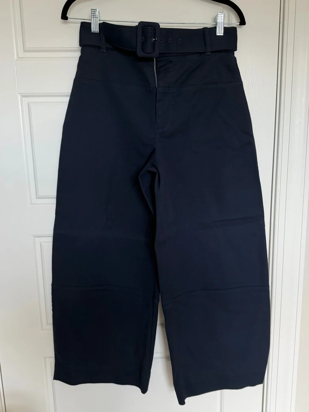 Everlane The Structured Cotton Belted Pant Navy Size 4
